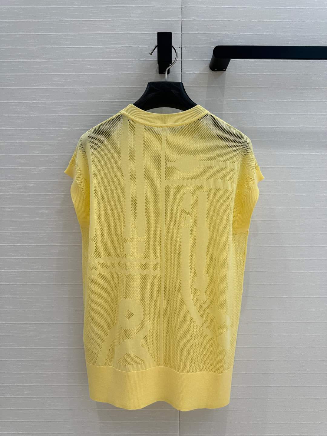 Hm 25 Short-sleeved Sweater Yellow Mesh Polyester