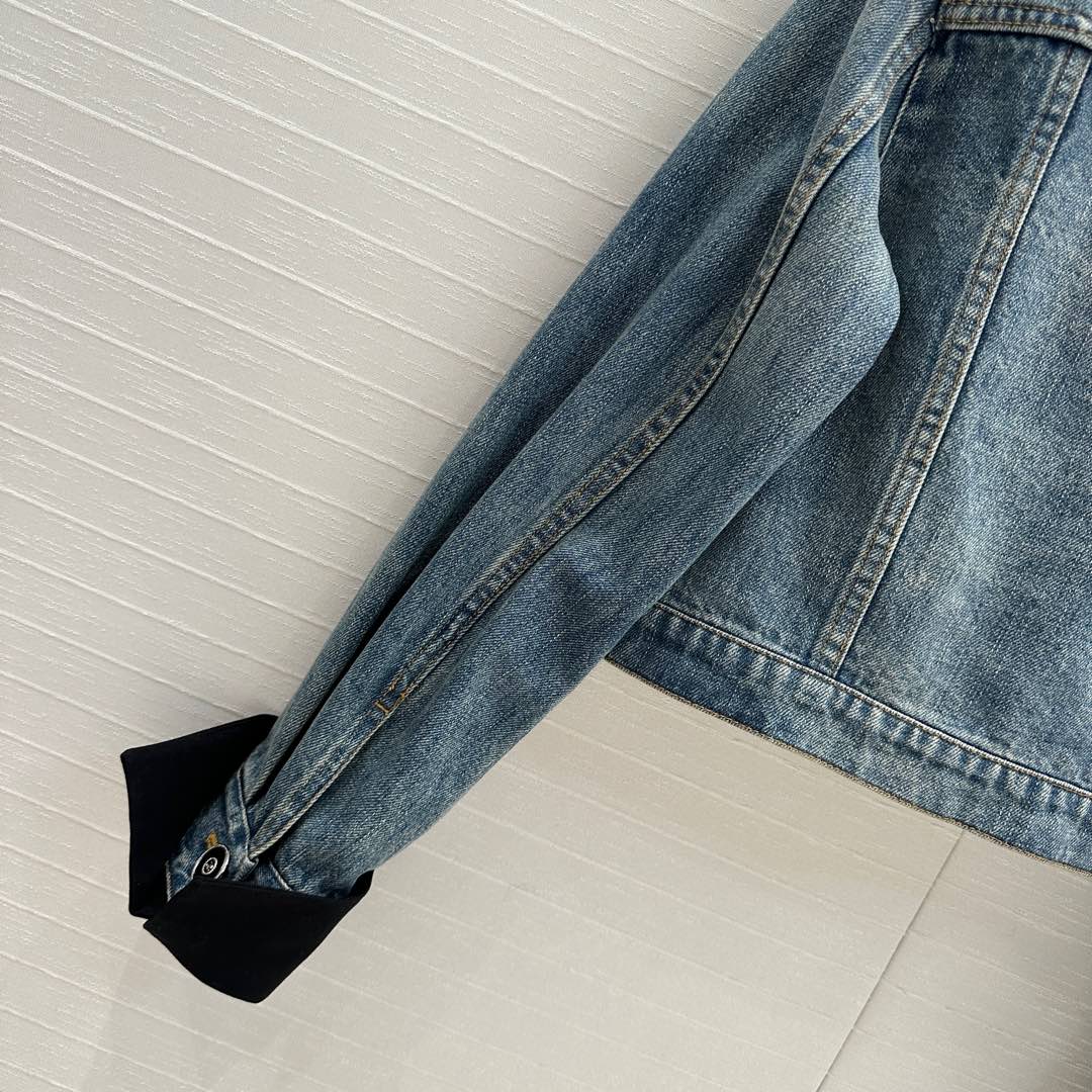 CC 25 Denim Jacket Blue mix Black Cotton