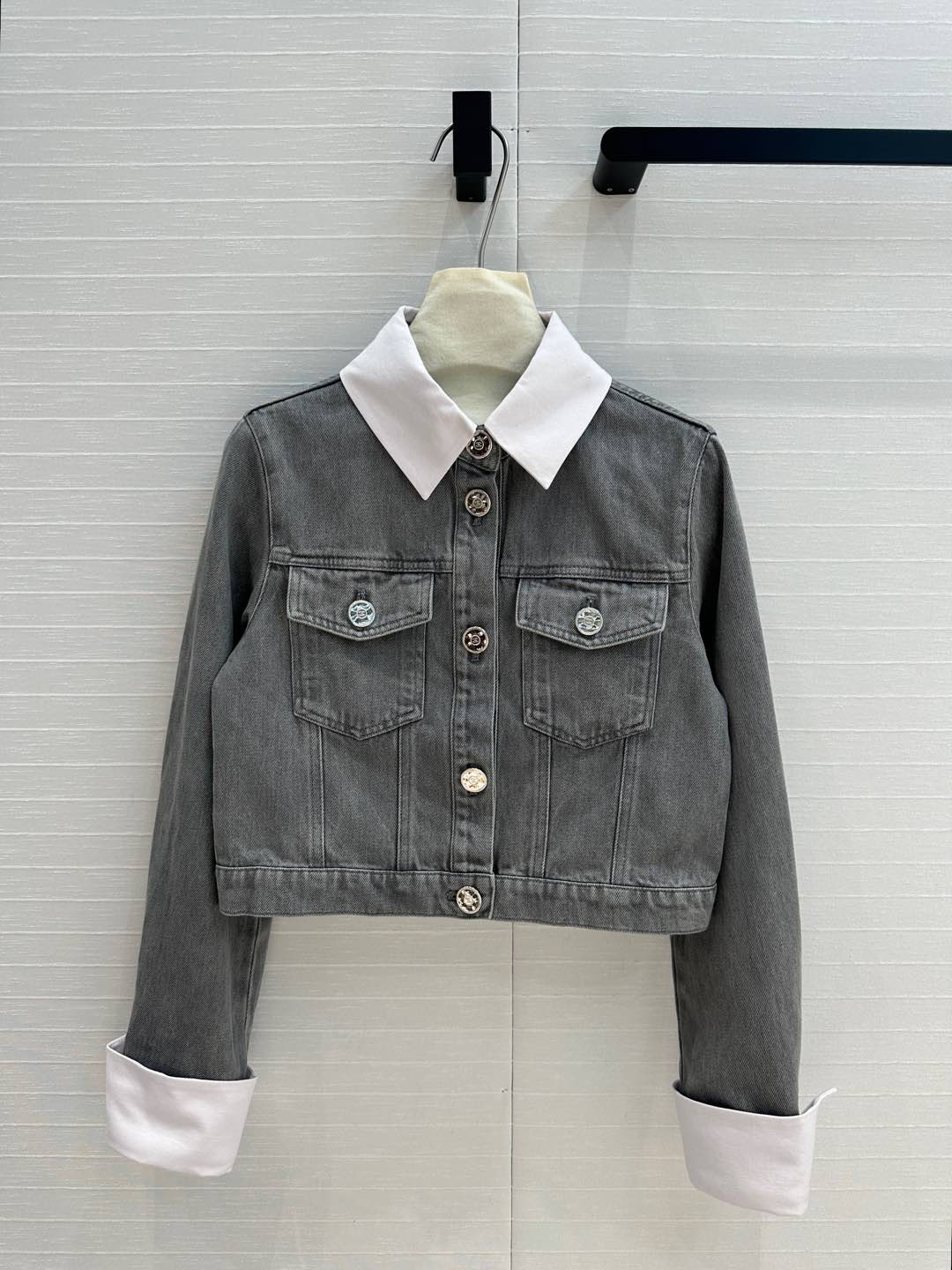 CC 25 Denim Jacket Gray mix White Cotton