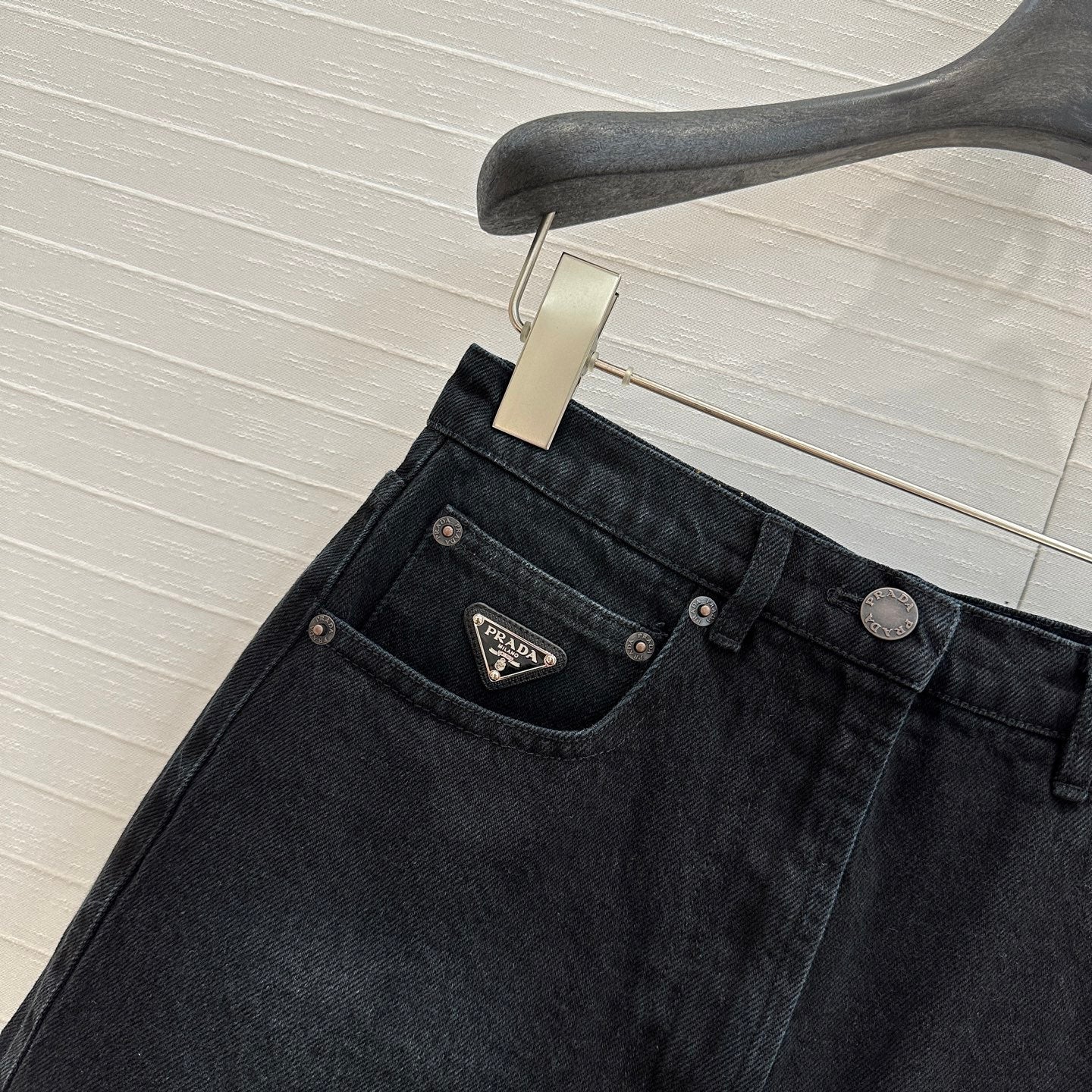 Prada 25 Denim Skirt Black Cotton