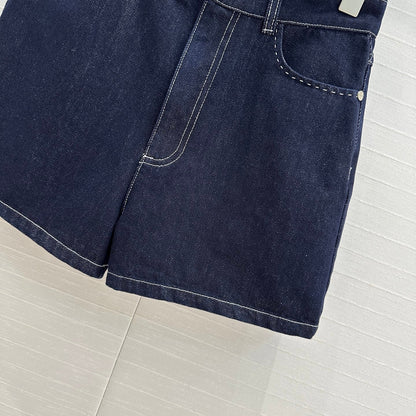 Fendi 25 Denim Short Dark Blue Cotton