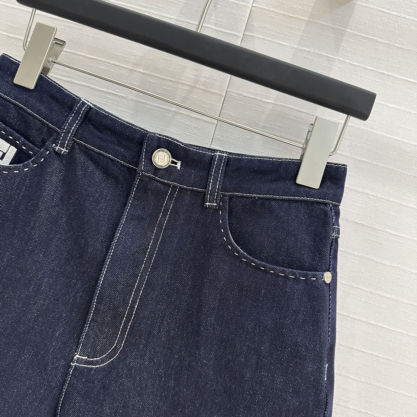Fendi 25 Denim Short Dark Blue Cotton