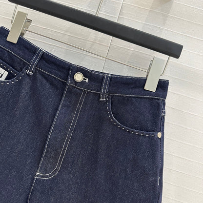 Fendi 25 Denim Short Dark Blue Cotton
