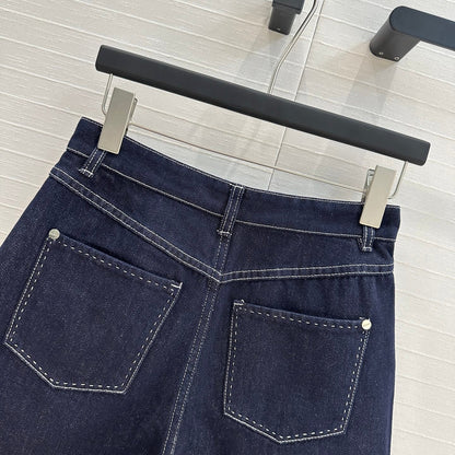 Fendi 25 Denim Short Dark Blue Cotton