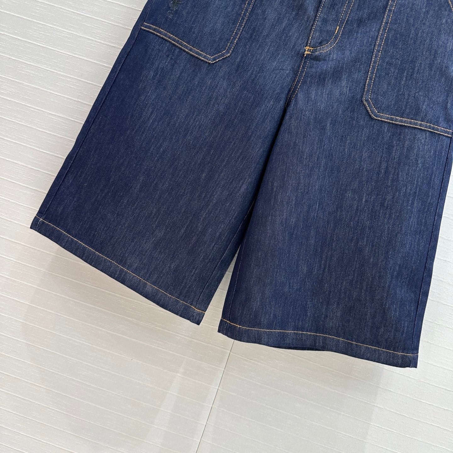 CD 25 Straight-leg Half-length Pants Blue Cotton