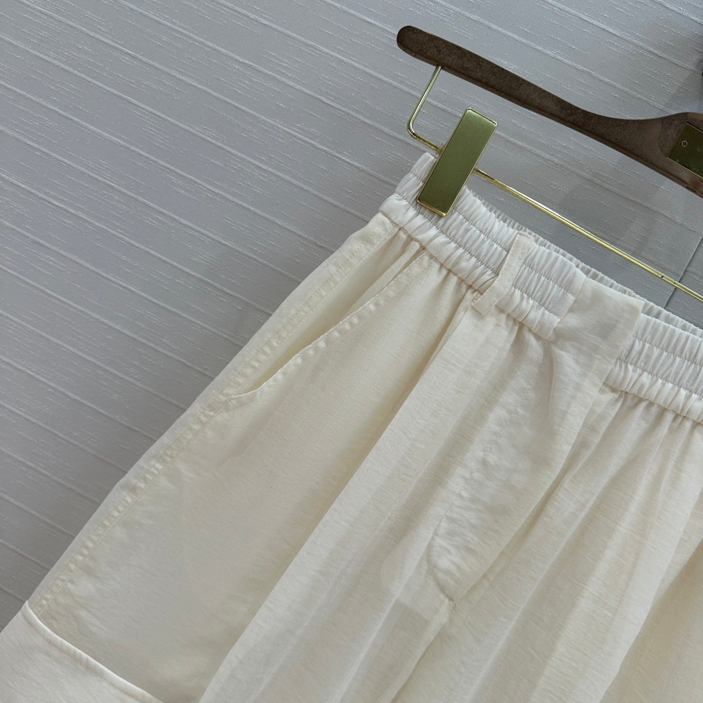 Gucci 25 Wide-leg Casual Pants Ivory Cotton