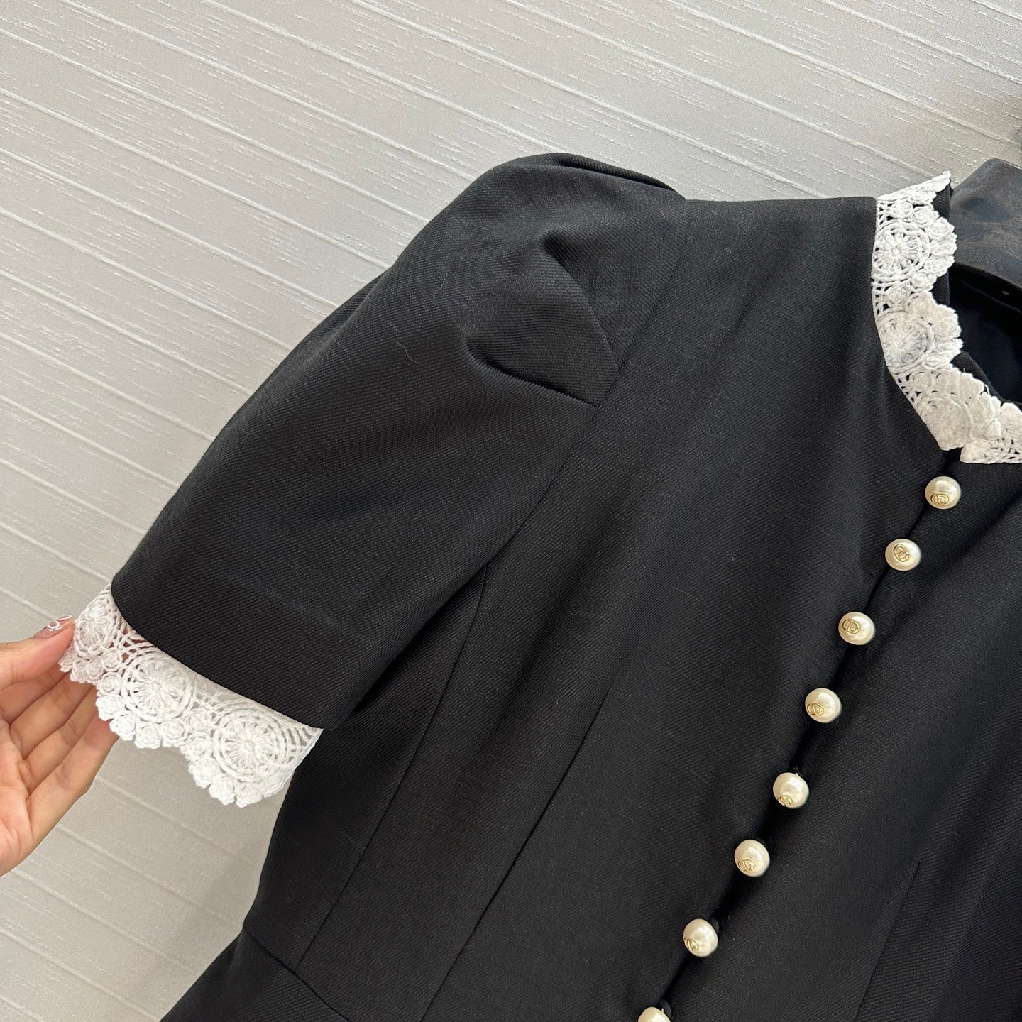 CD 25 Palace Style Jacket Black Linen