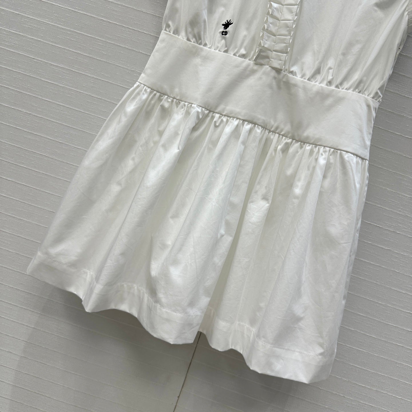 CD 25 Ruffle Sleeve Dress White Cotton