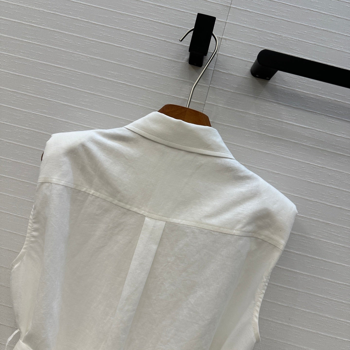 Loewe 25 Lace-up Waist Sleeveless Shirt White  Linen
