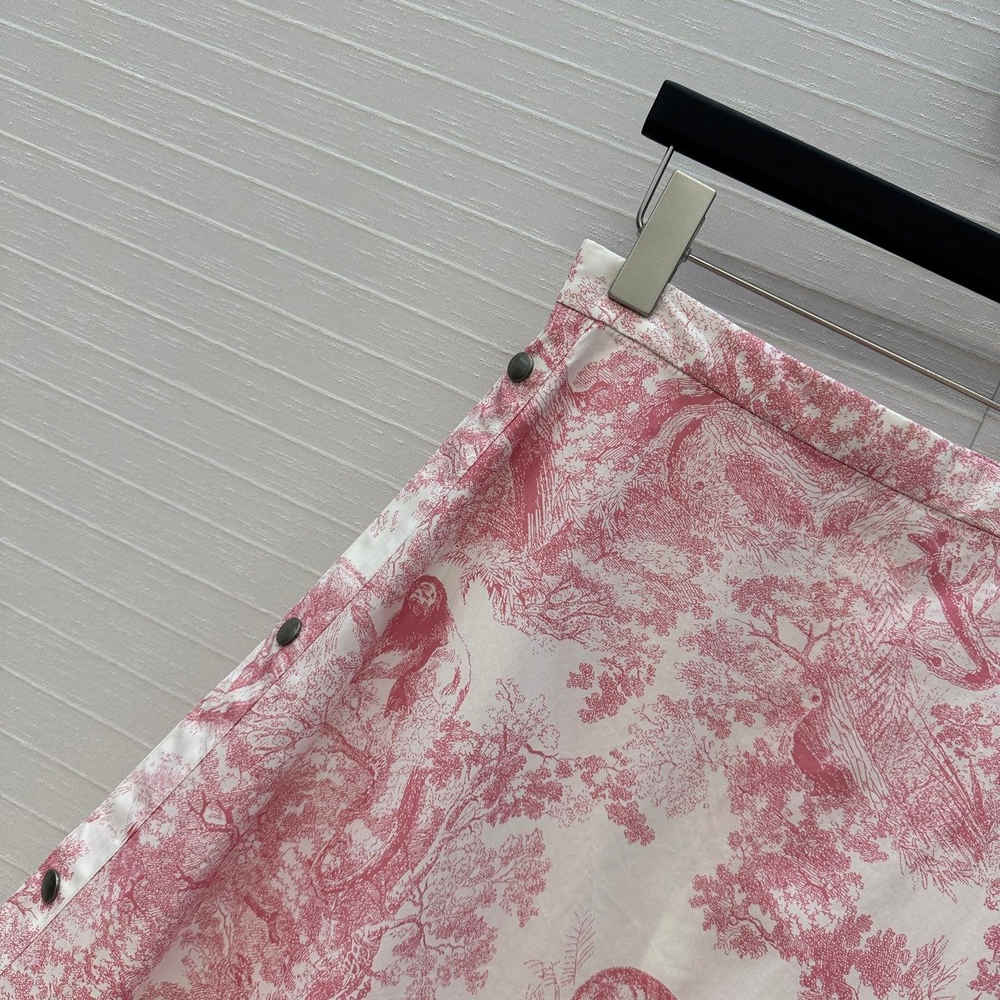 CD 25 Sauvage Jouy Button-down Dress Pink White Cotton
