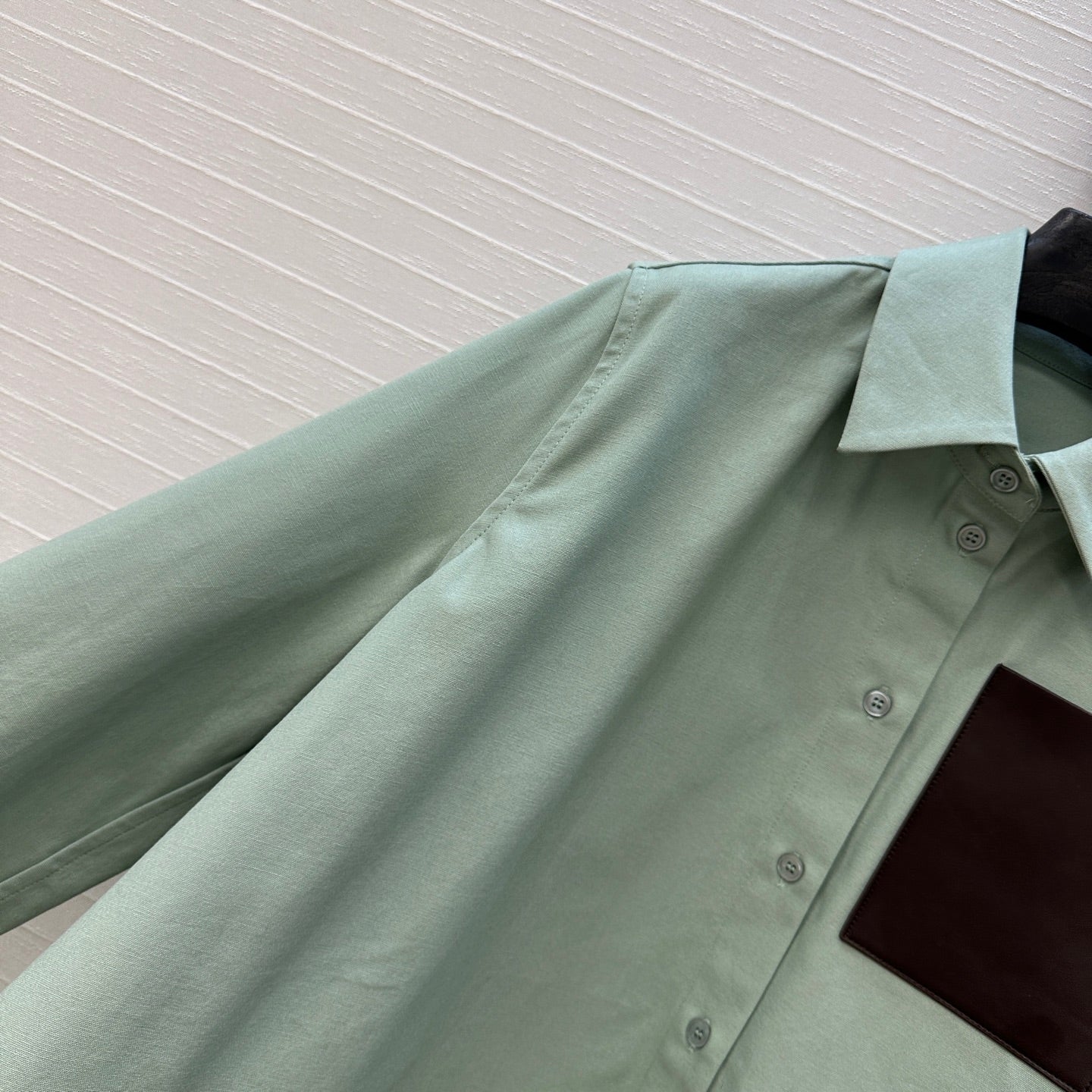 Loewe  A-line Denim Shirt Jacket Green Cotton