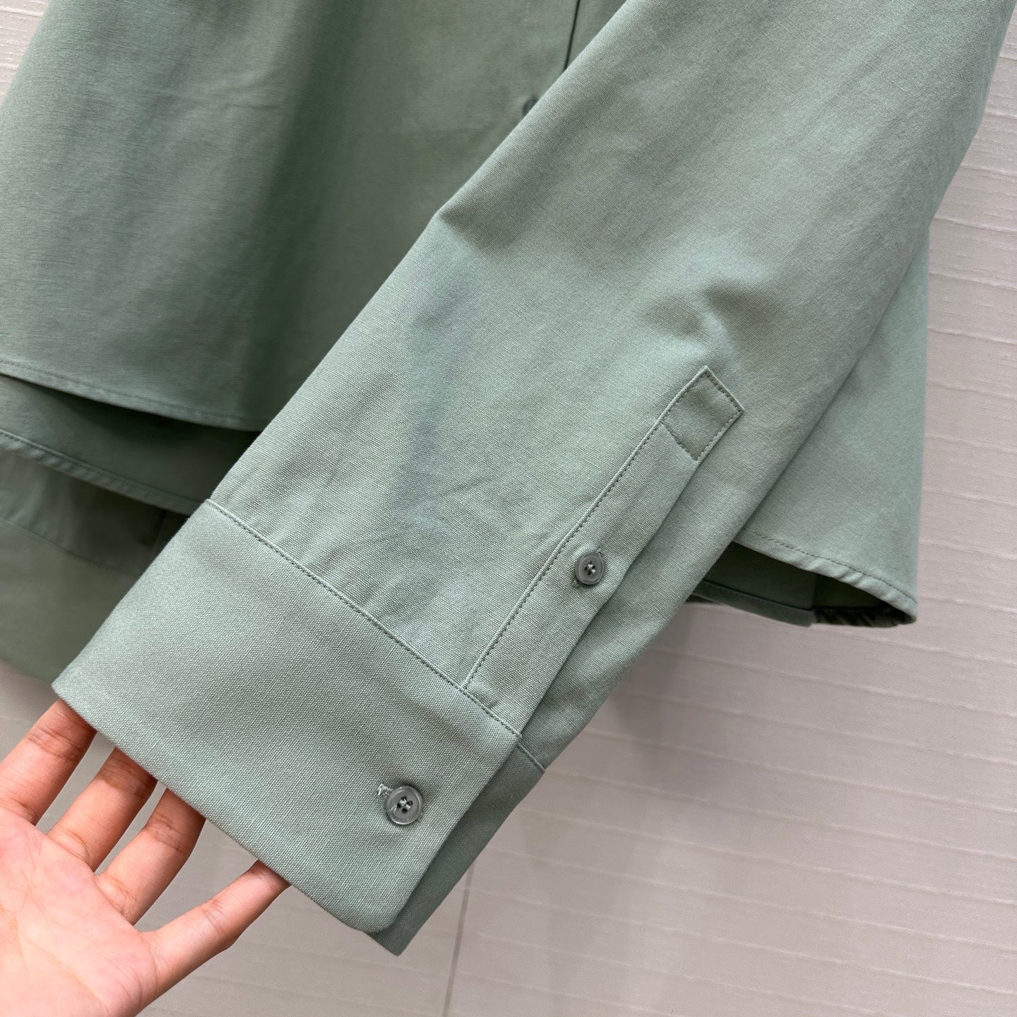 Loewe  A-line Denim Shirt Jacket Green Cotton