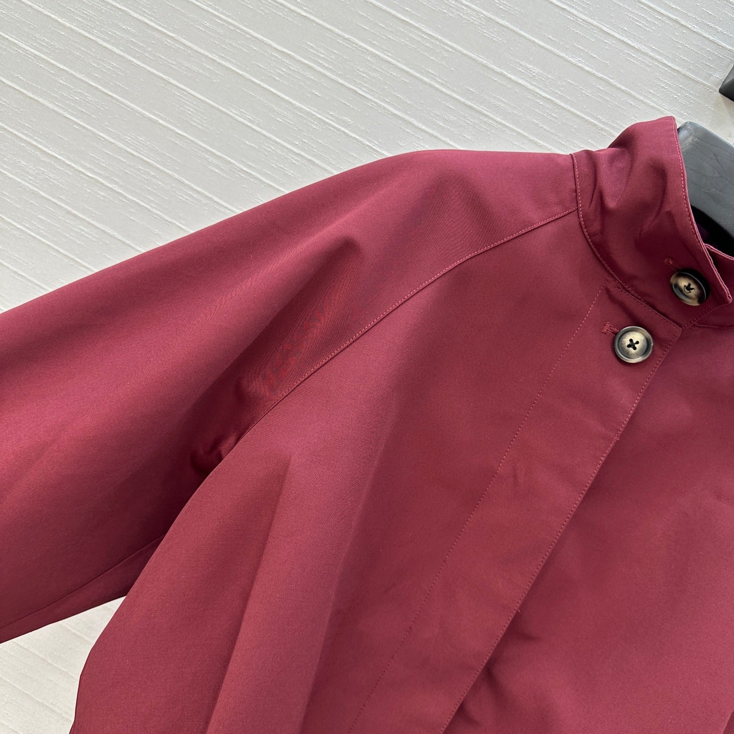 Loewe 25 Stand-up Collar Jacket Burgundy Polyester 288228