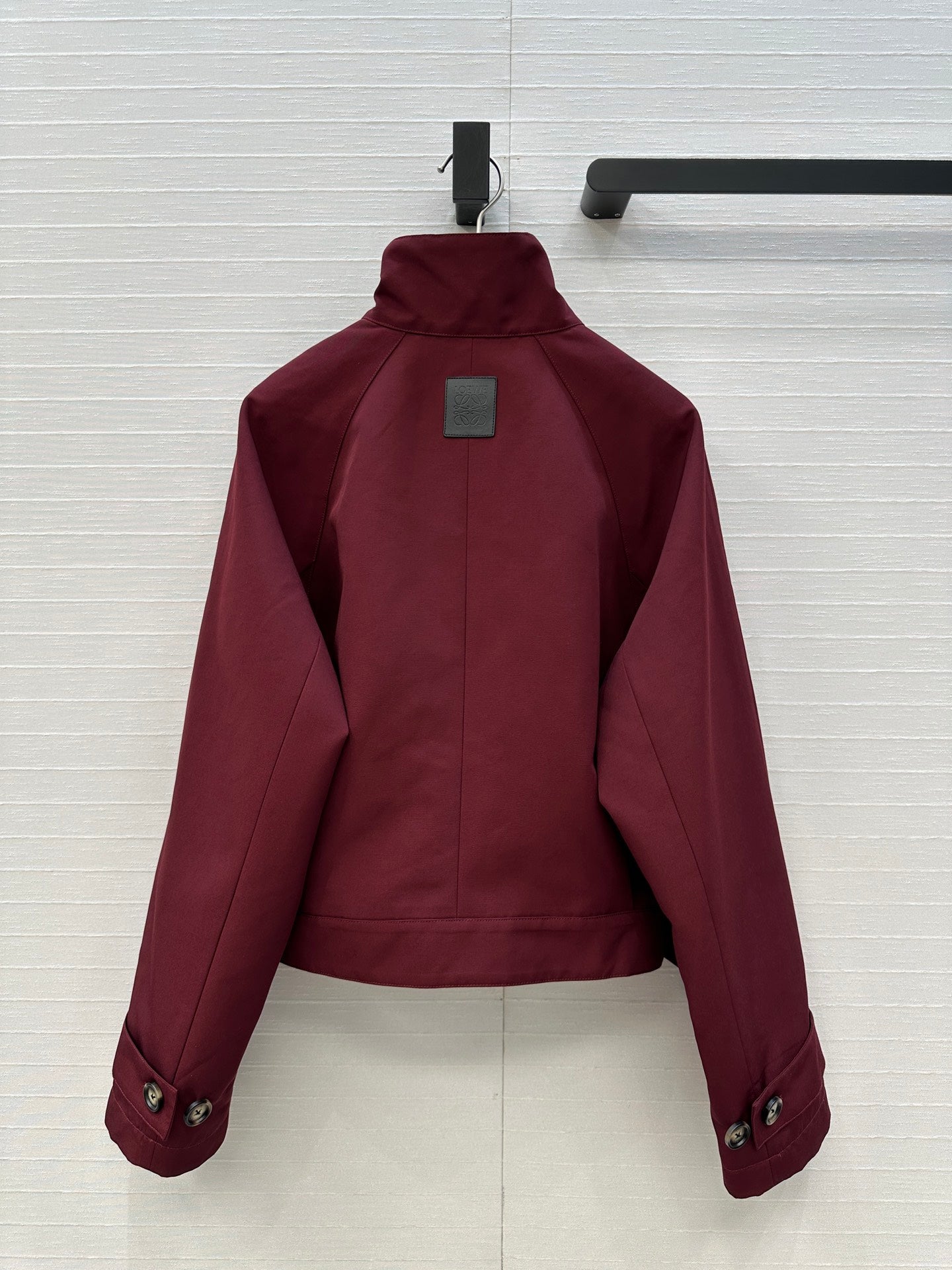 Loewe 25 Stand-up Collar Jacket Burgundy Polyester 288228