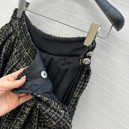 CC 25 Tweed Skirt Black Wool Polyamide