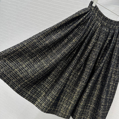 CC 25 Tweed Skirt Black Wool Polyamide