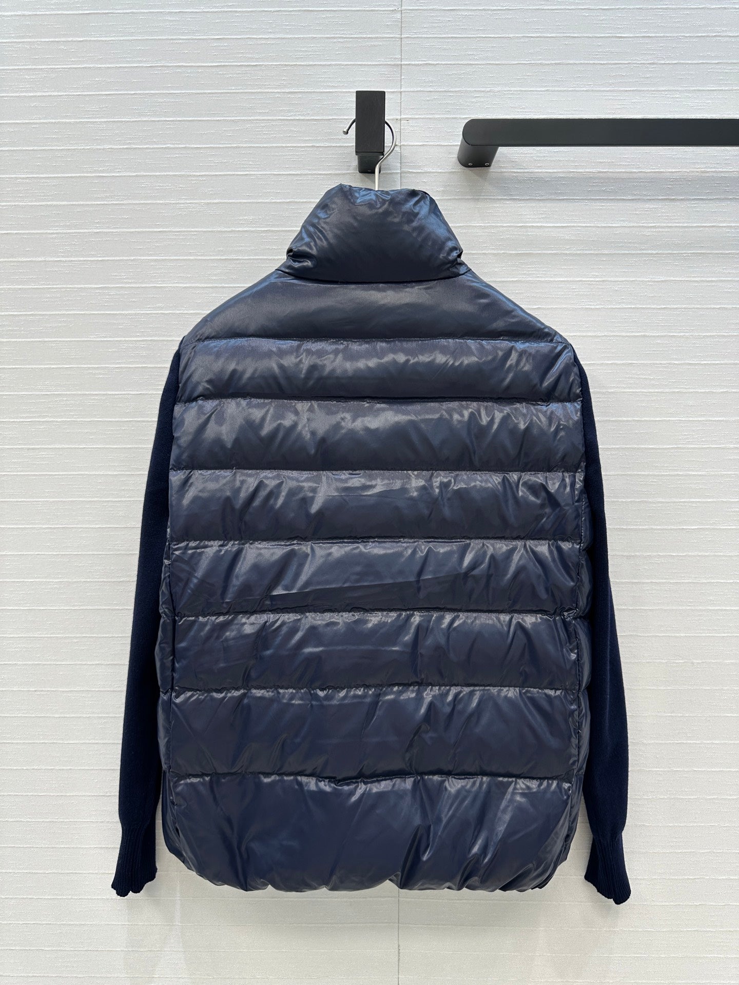 Moncler 25 Jacket Navy Blue Polyester Mix Wool