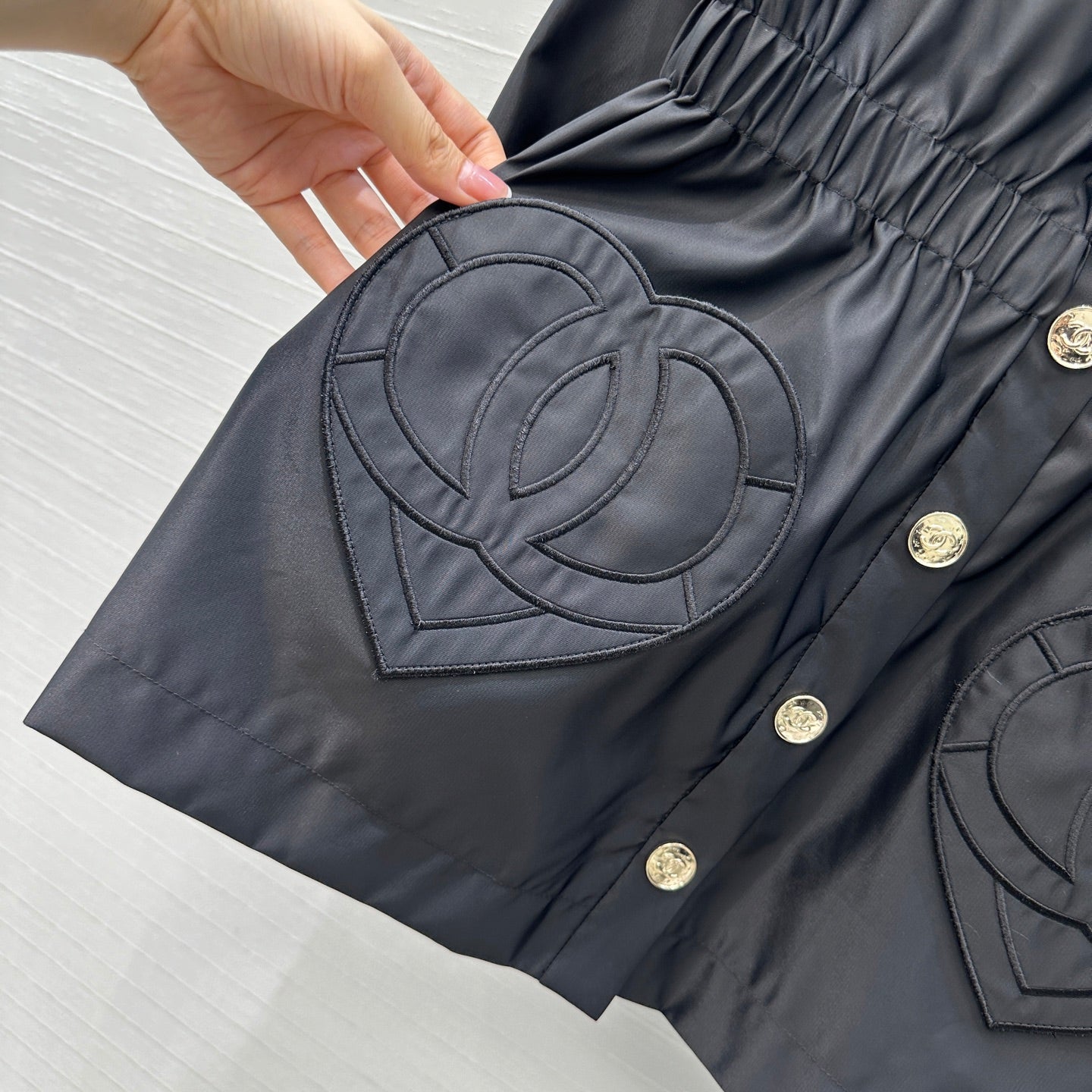 Chanel 2025 Jacket With Ruffled Trim Black Polyester 318670