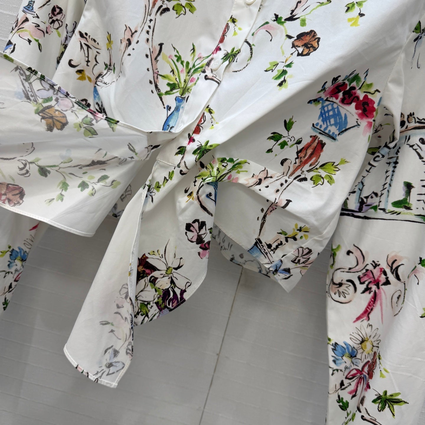 Dior 2026 Floral Print Shirt White Cotton 401995