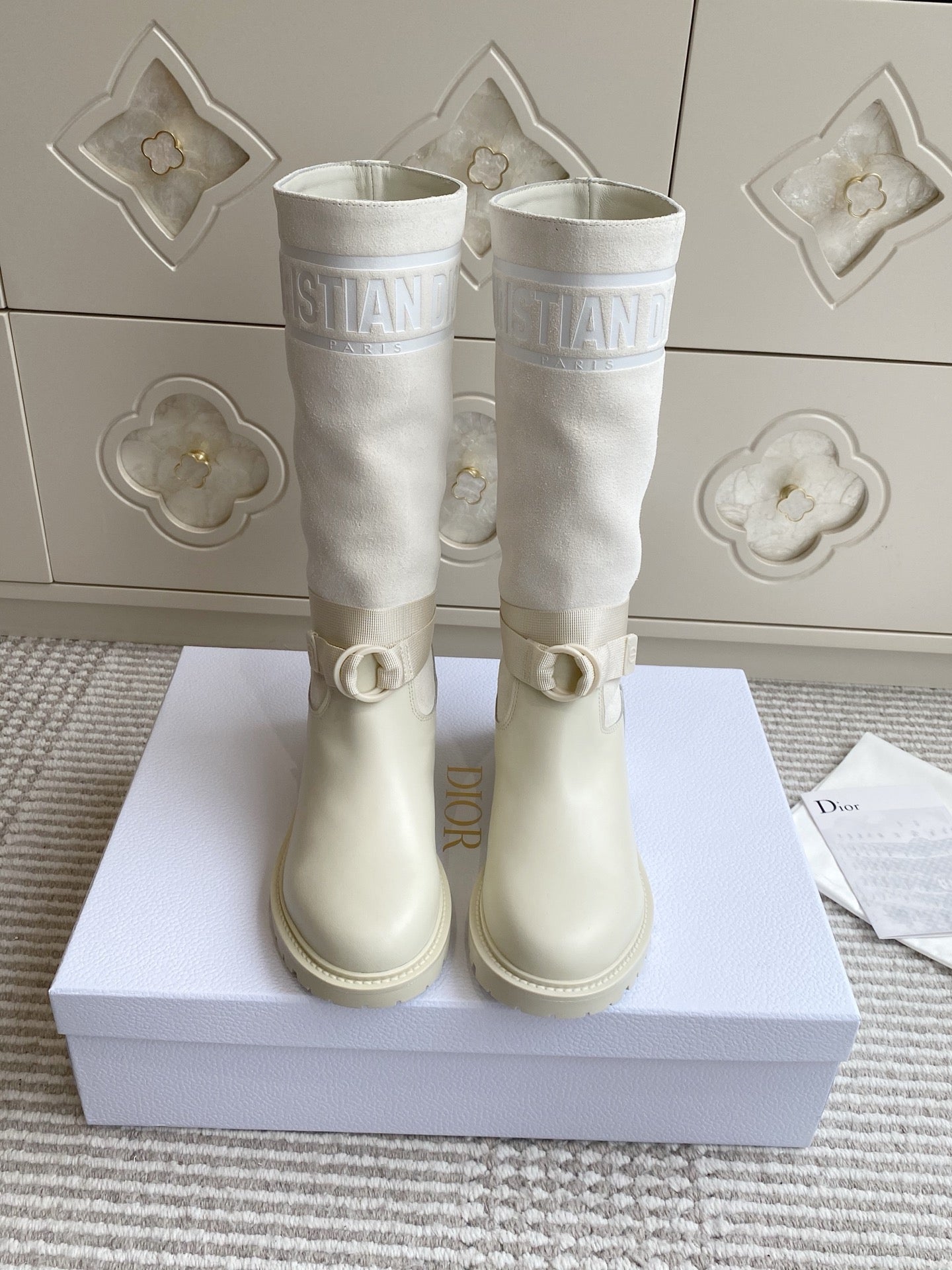 Dior 2025 Boot Off-white Suede Cowhide 501184