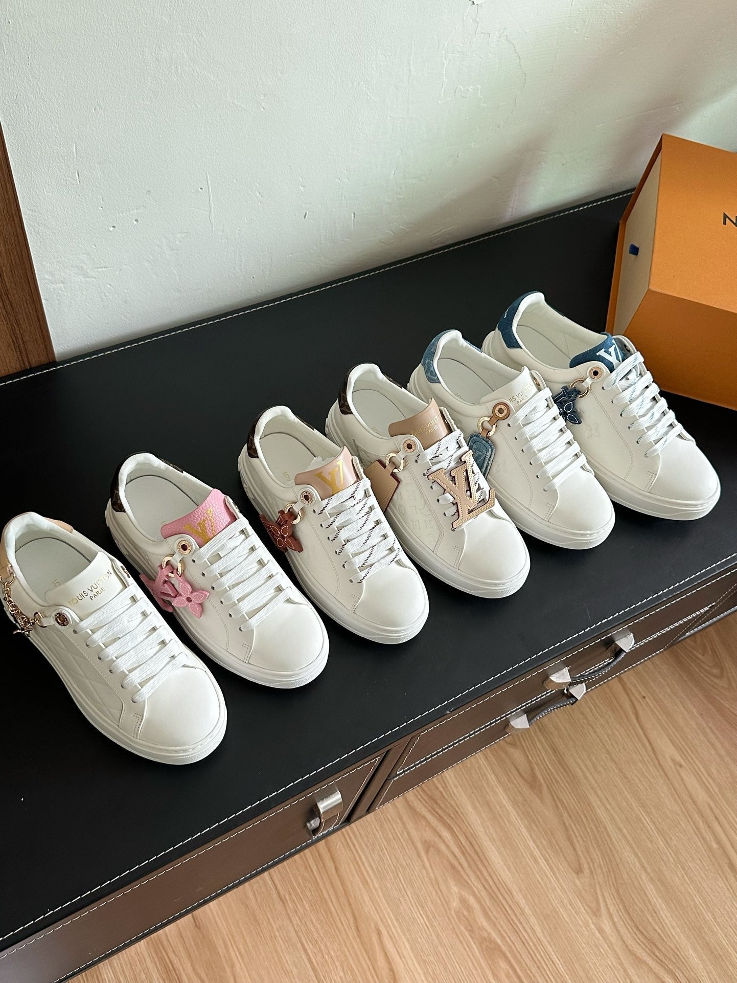 LV Time Out Sneakers White Mix Brown Monogram Cowhide