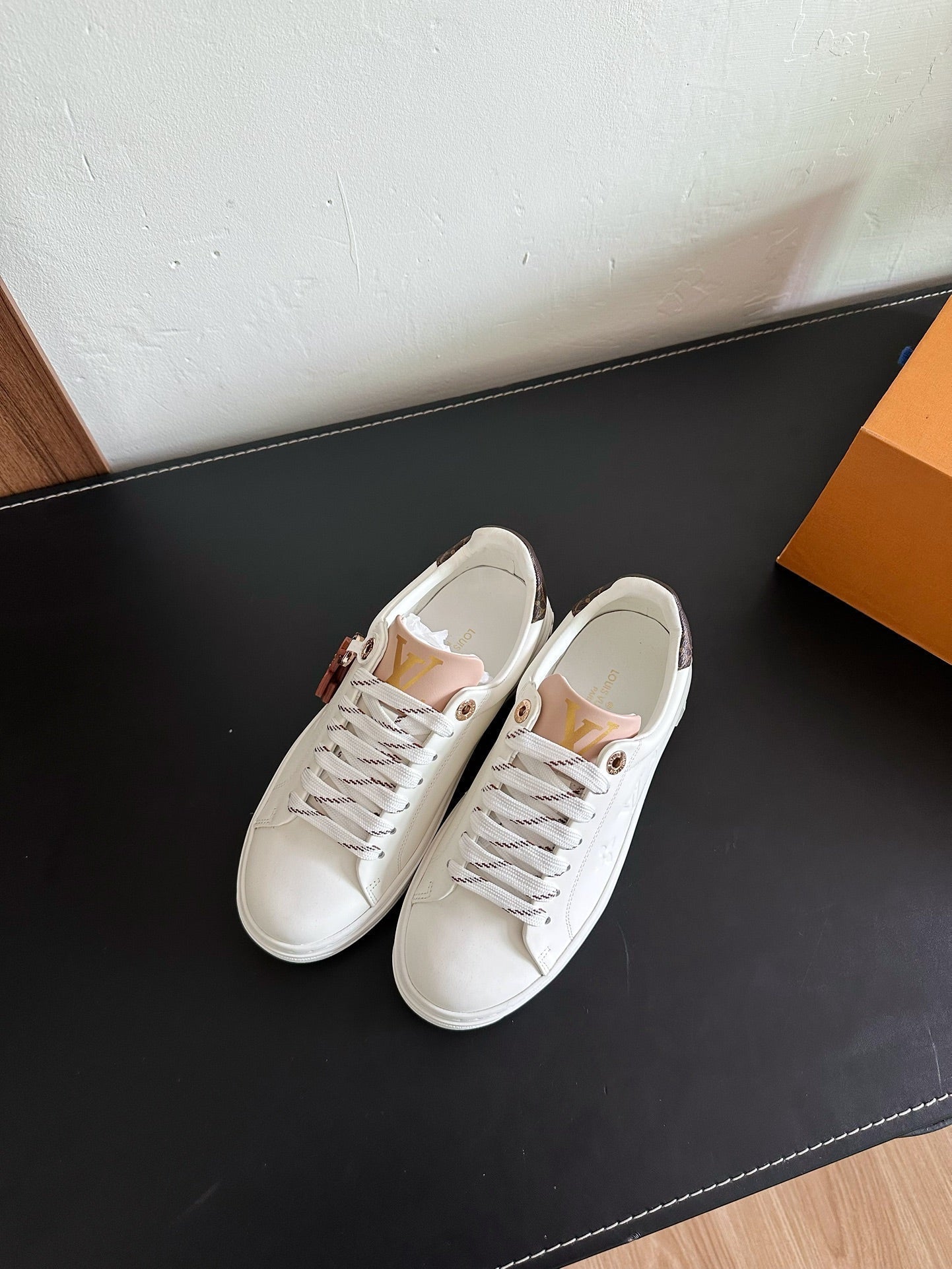 LV Time Out Sneakers White Mix Brown Calfskin