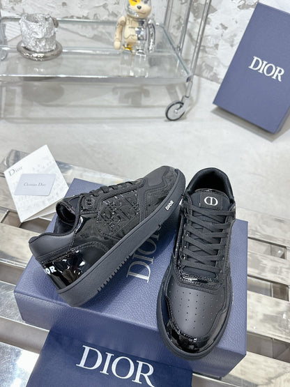 CD B27 Low-Top Sneaker 30mm In Black Monogram Calfskin 100803