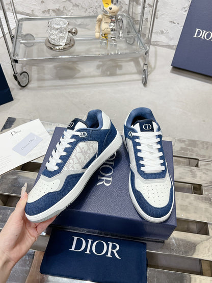 CD B27 Sneaker 30mm In Dark Blue Mix White Denim Fabric 100625