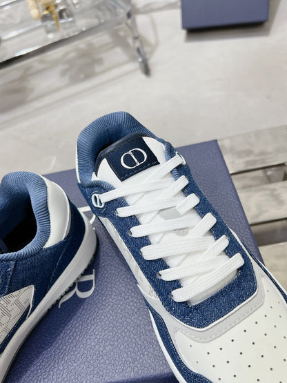 CD B27 Sneaker 30mm In Dark Blue Mix White Denim Fabric 100625