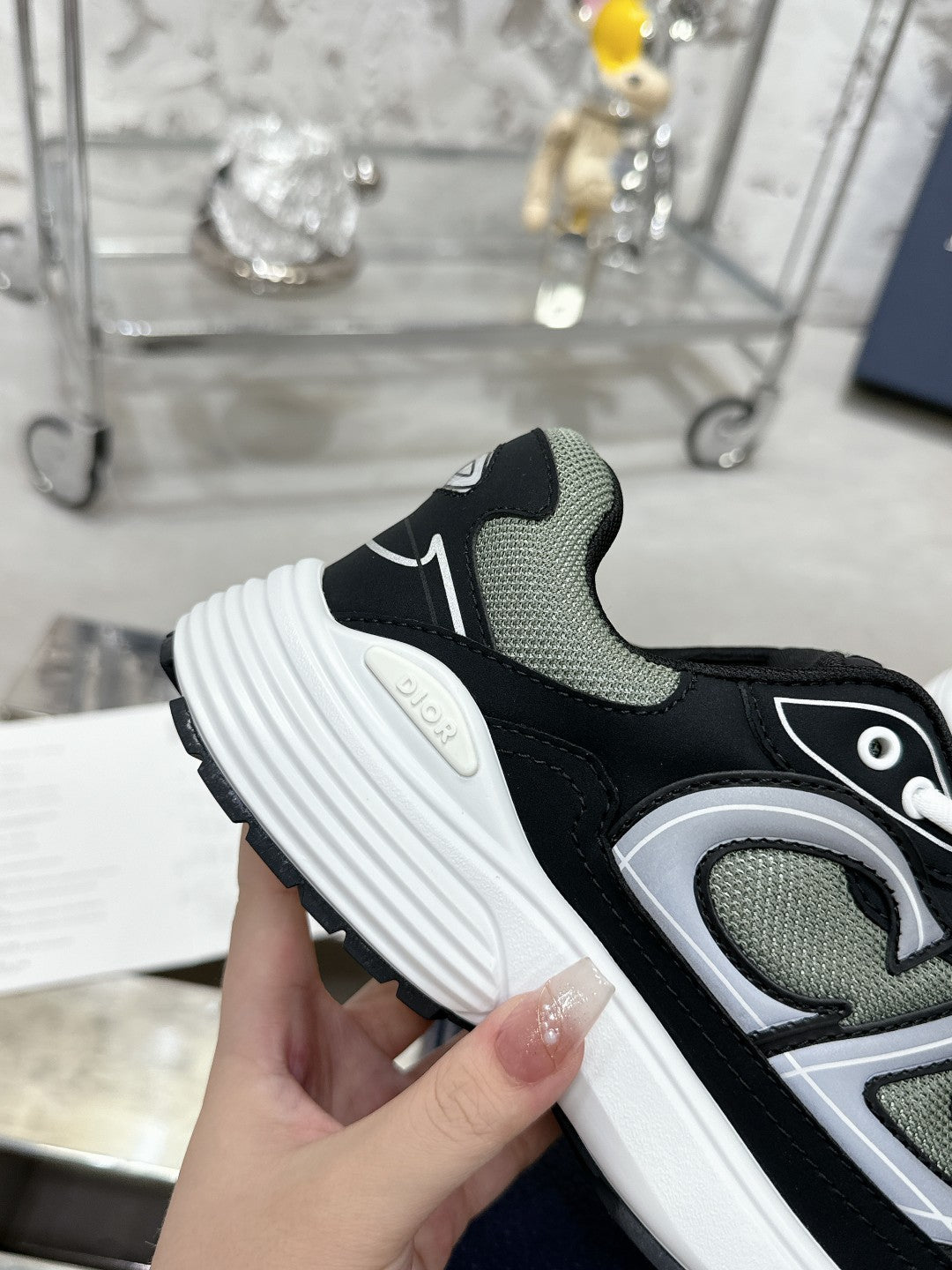 CD B30 Sneaker 35mm In Black Mesh Fabric 100646