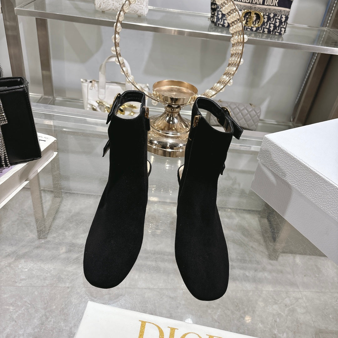 D-Idole Heeled Ankle Boot In Black Suede 996438