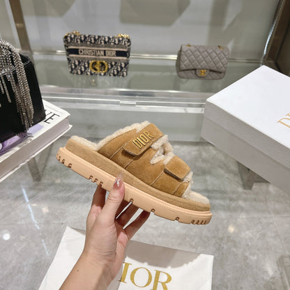 CD Dioract Slide 40mm In Caramel Suede 996358