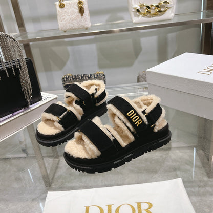CD Dioract Sandal 40mm In Black Suede 996365