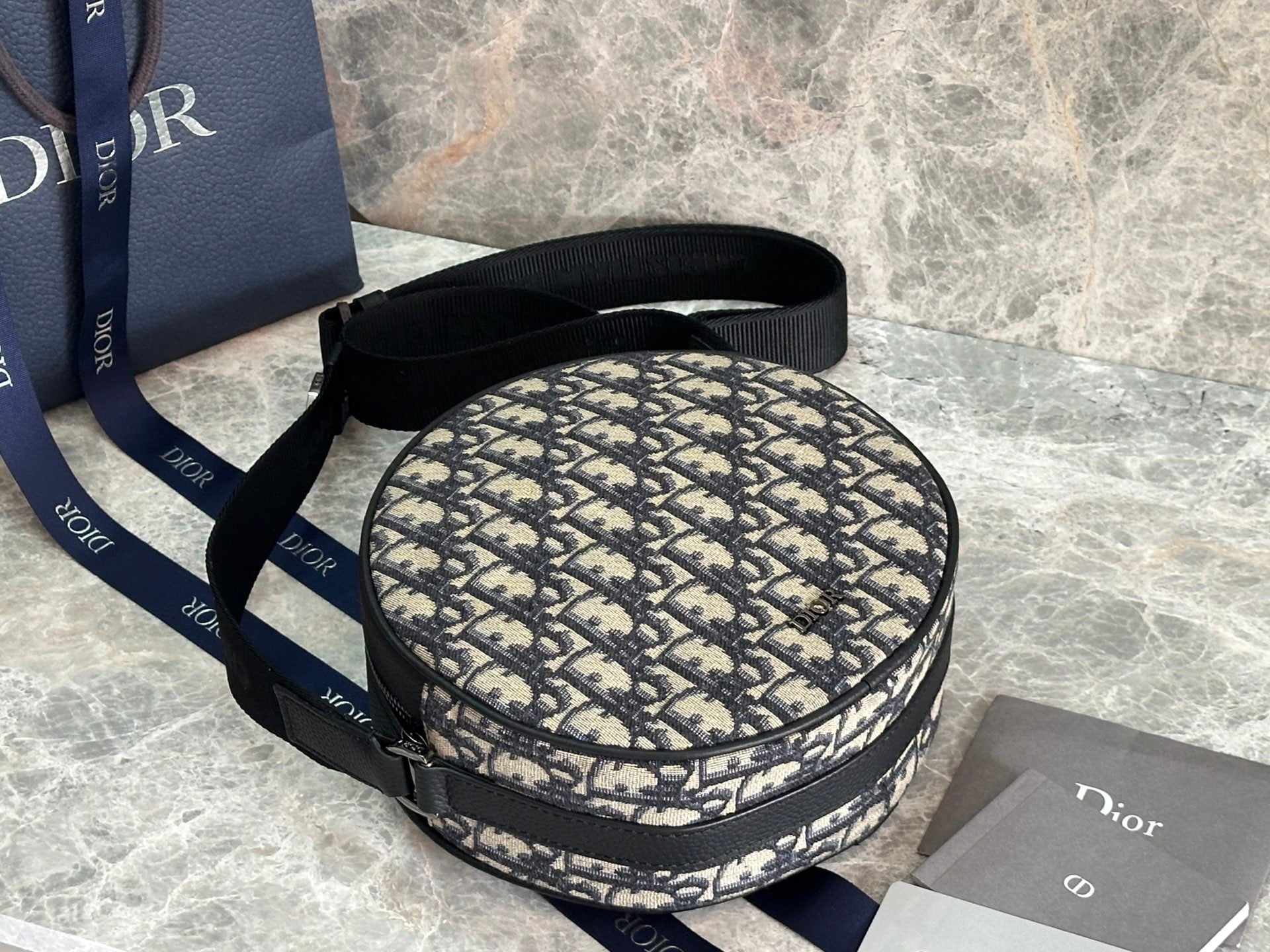 Dior 2026 Baby Ball Bag 20cm Beige Black Fabric Leather