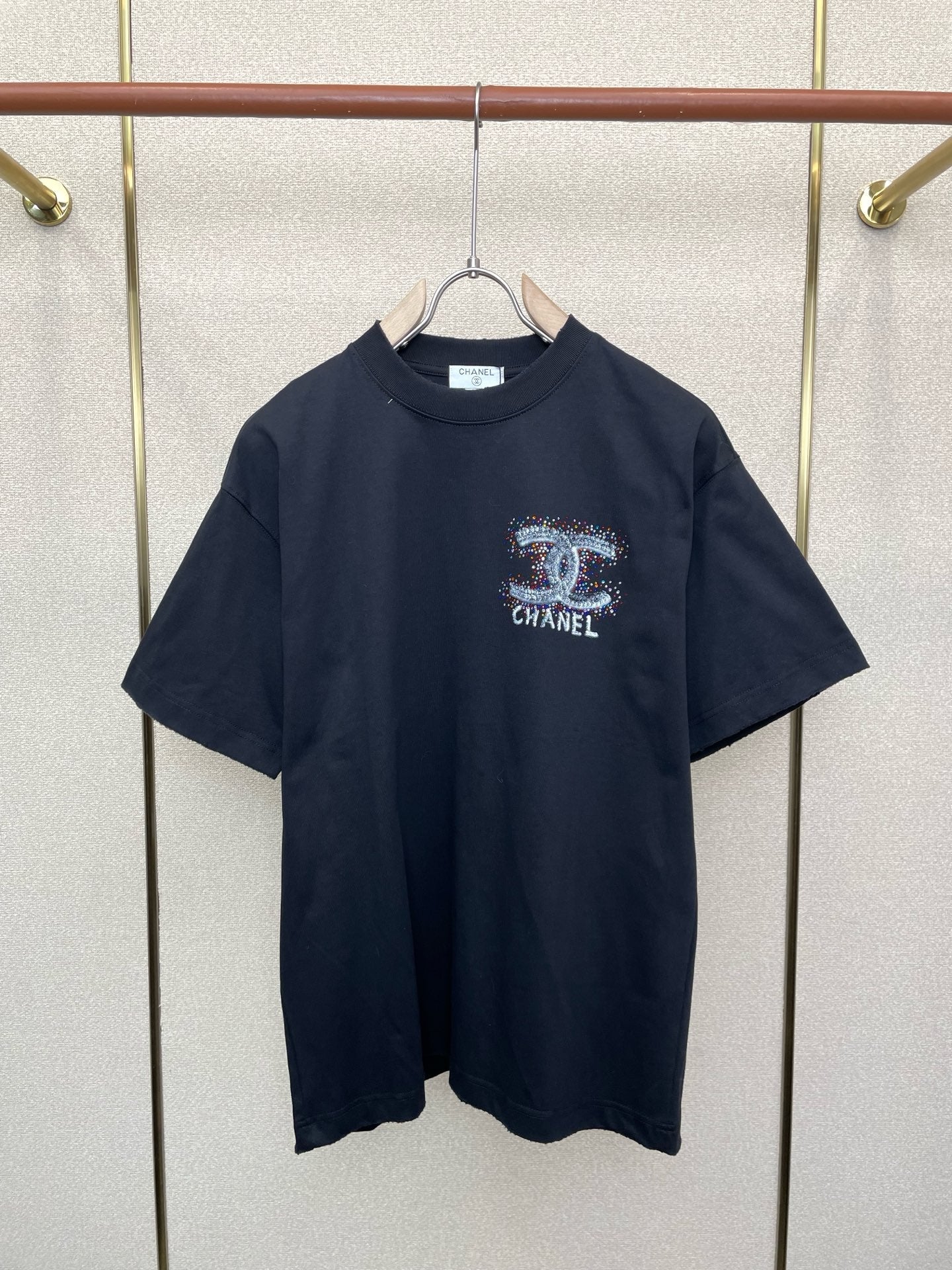 CC 2026 Short Sleeve T-Shirt Rhinestone Cotton 150799