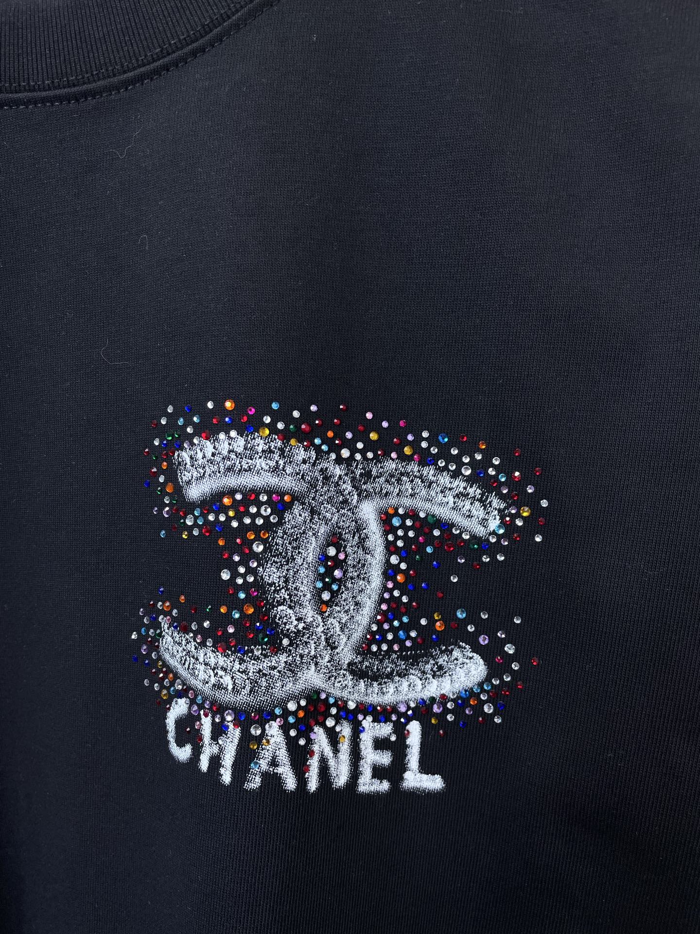 CC 2026 Short Sleeve T-Shirt Rhinestone Cotton 150799