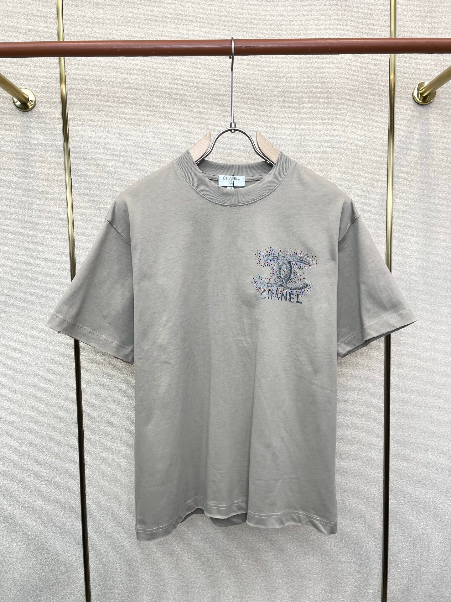 CC 2026 Short Sleeve T-Shirt Rhinestone Cotton 150799