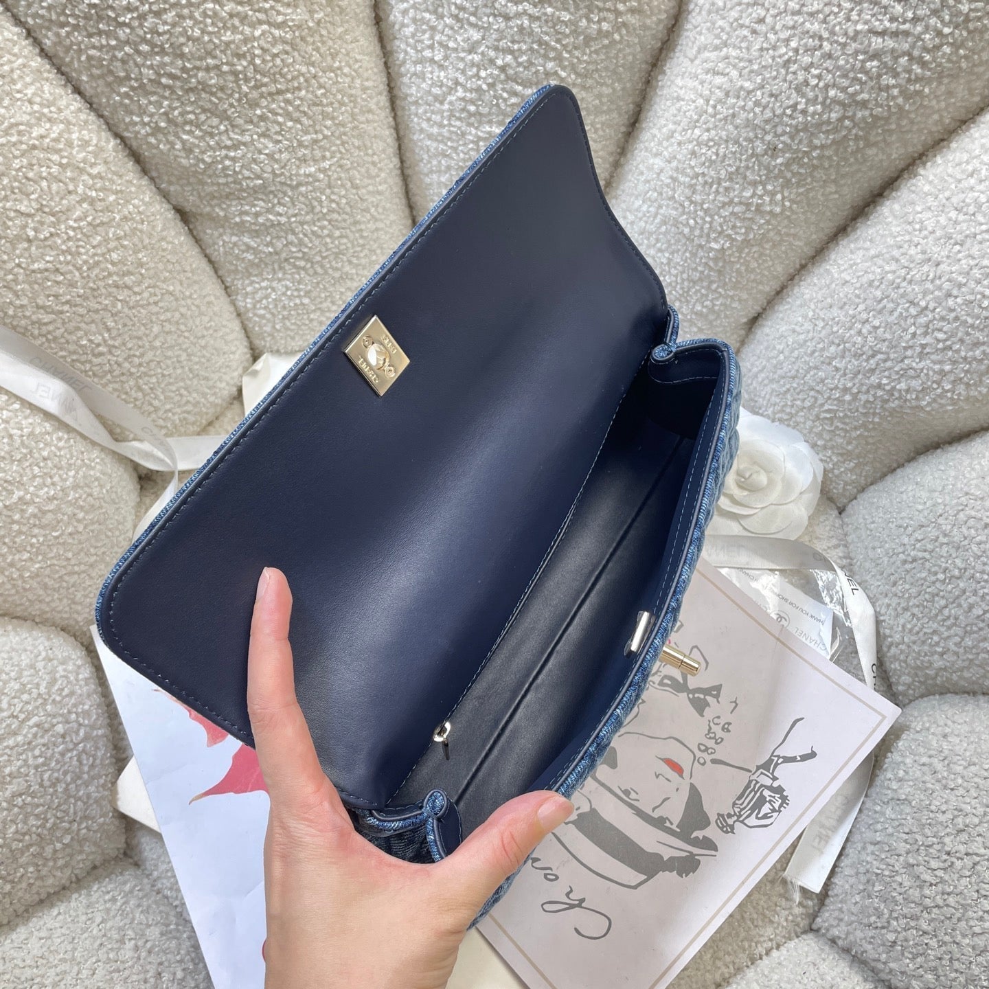 Chanel 2026 Horizontal Coco Handle 30cm Demin Blue Fabric