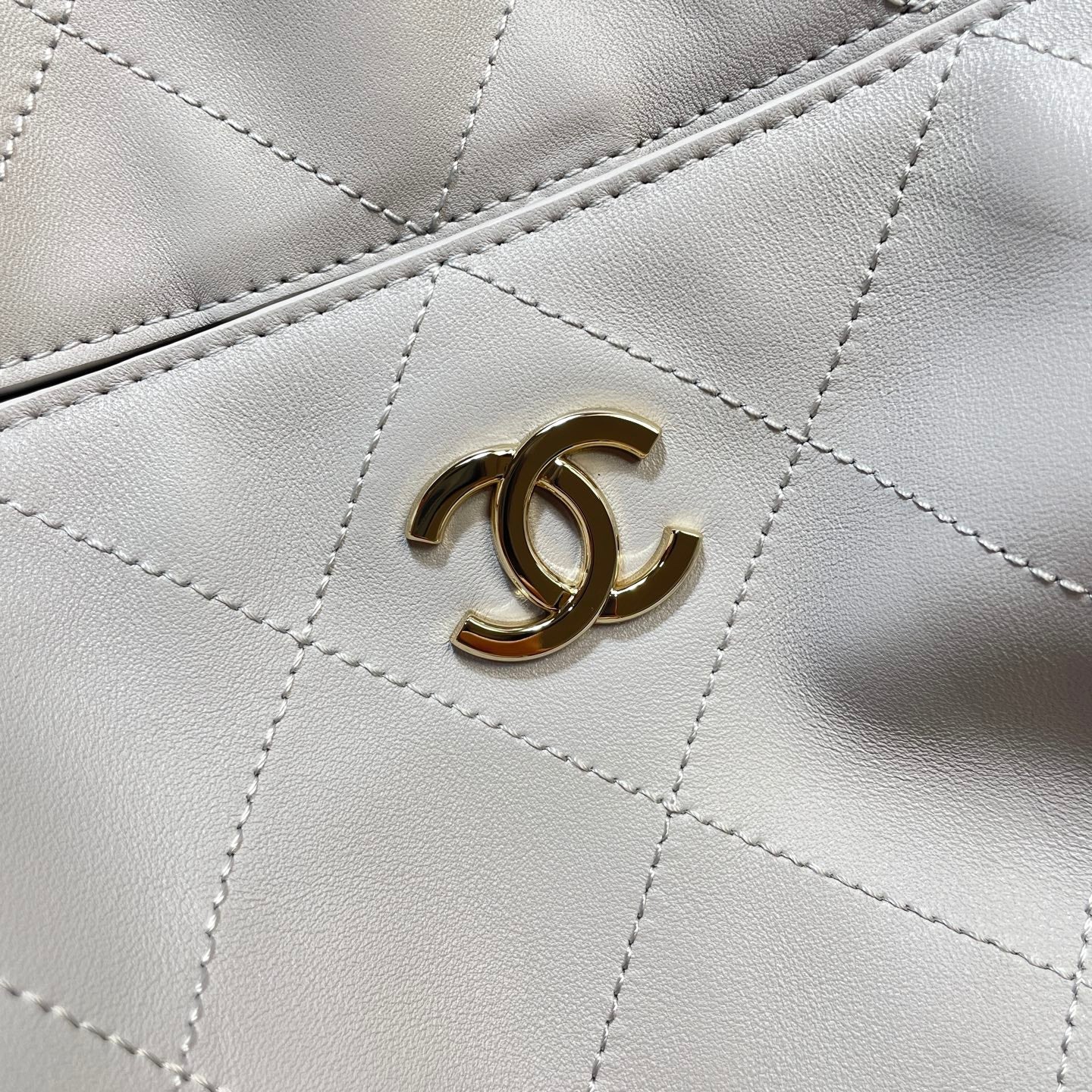 Chanel 2026 Hobo Shoulder Bag 34cm Lambskin With Light Gold Logo