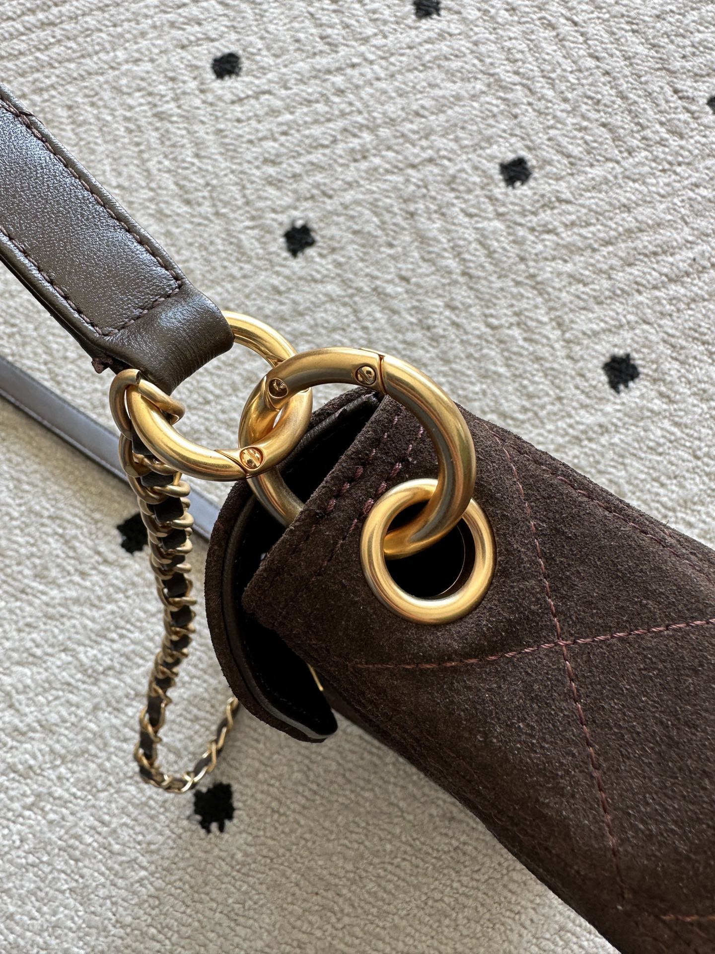 Chane 2026 Shoulder Bag 25cm Brown Suede