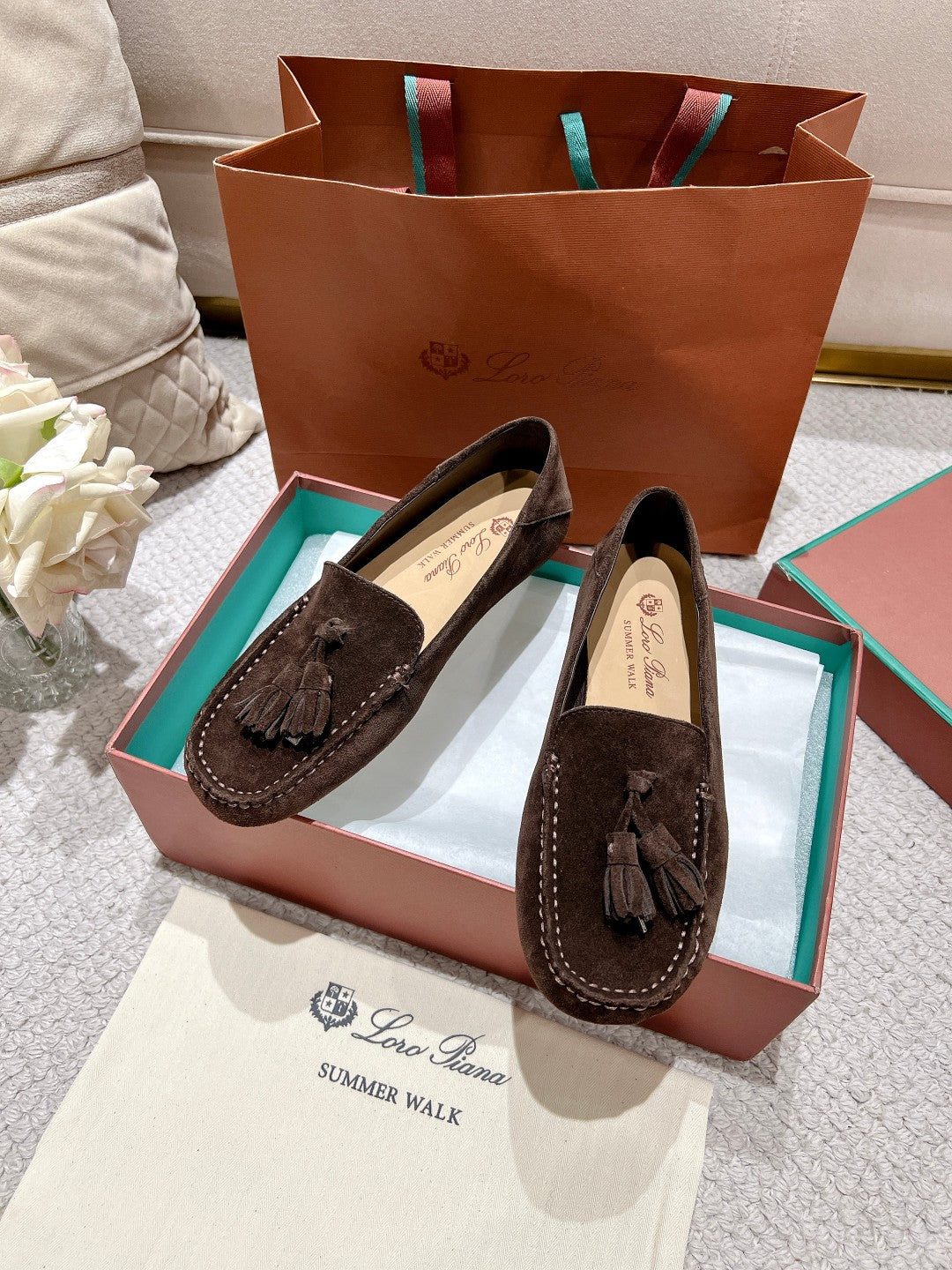 LP Dot sole walk mocassinown Pepper Brown Suede 215002