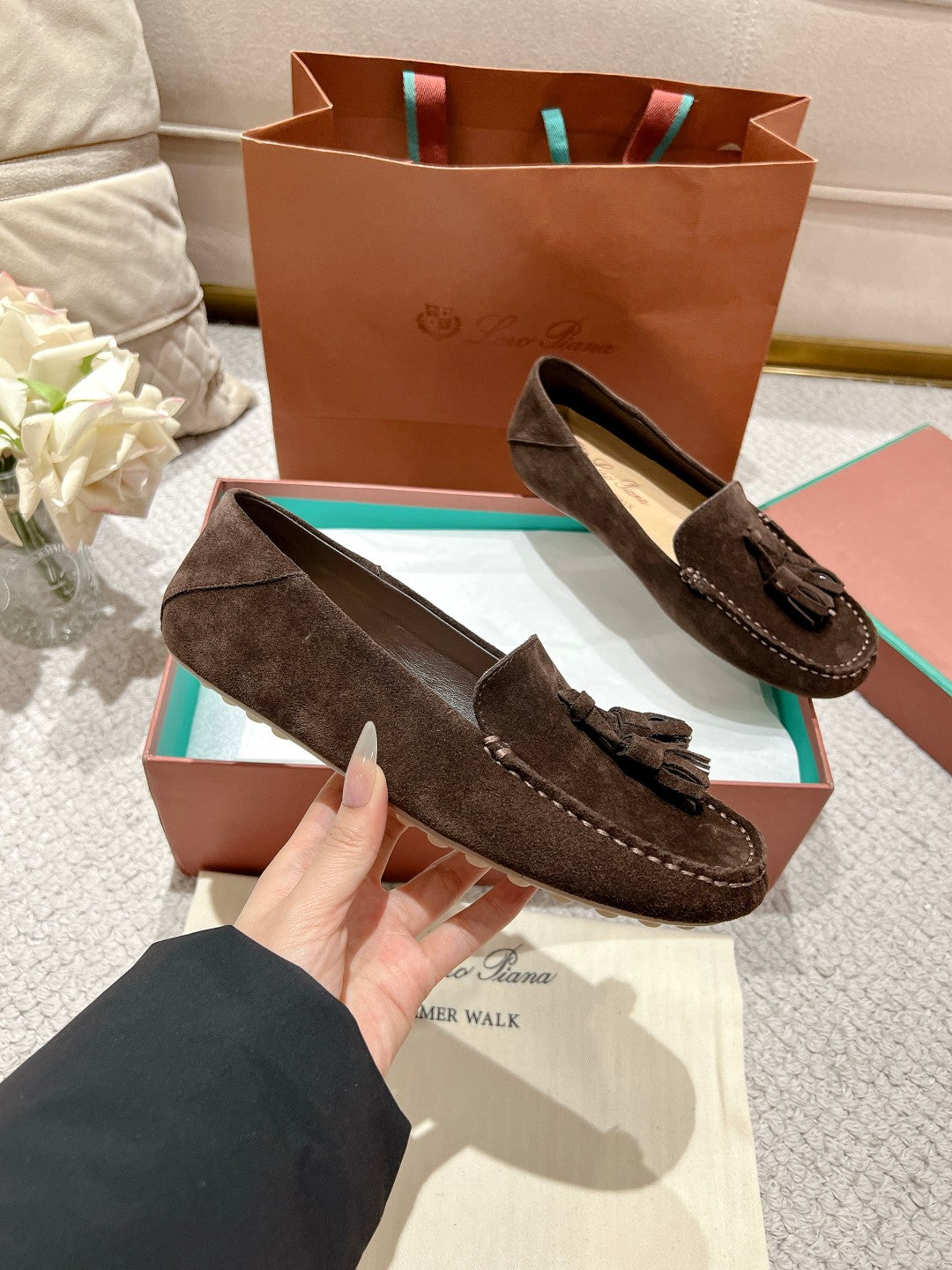 LP Dot sole walk mocassinown Pepper Brown Suede 215002