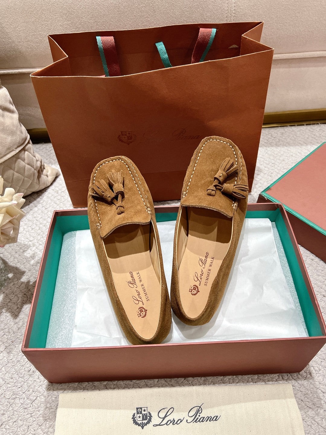 LP Dot sole walk mocassin Copper Brown  Suede 215001