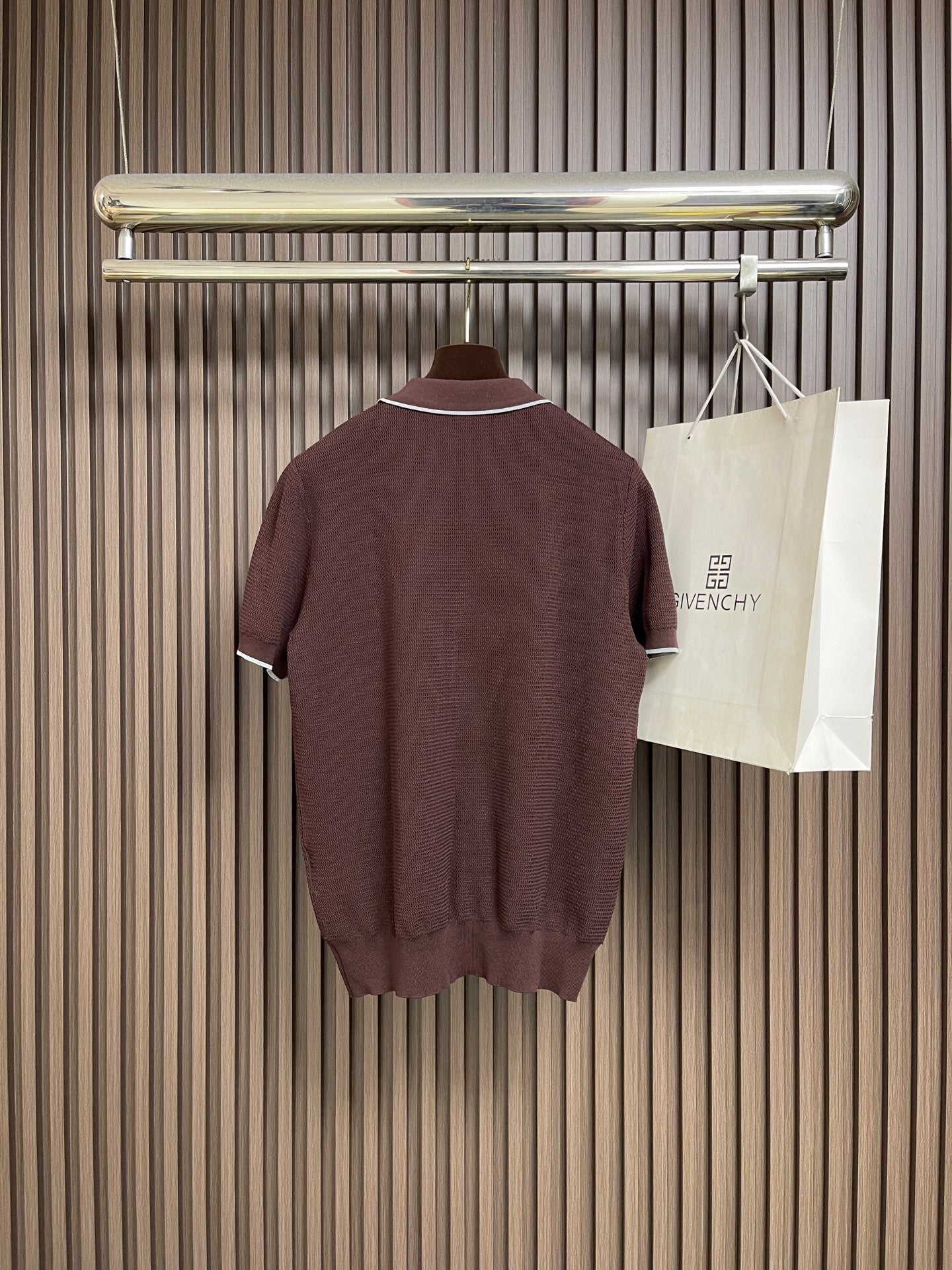 PRA 2026 Men's Short Polo Shirt Brown Knit Fabric 858387