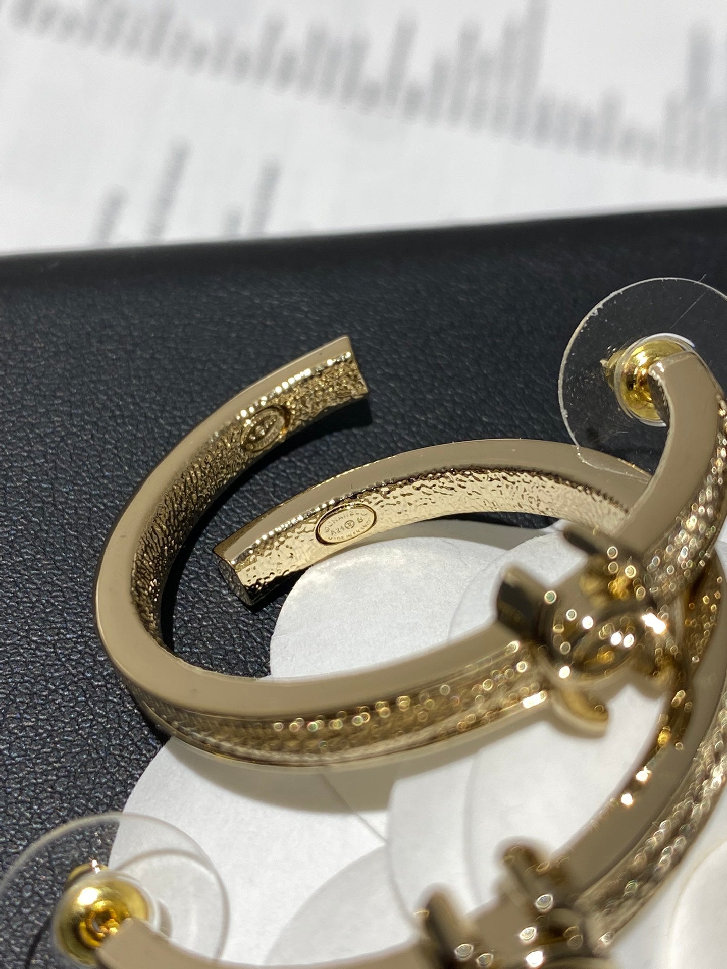 CC Double C Snake Bone Circular Hoop Earrings