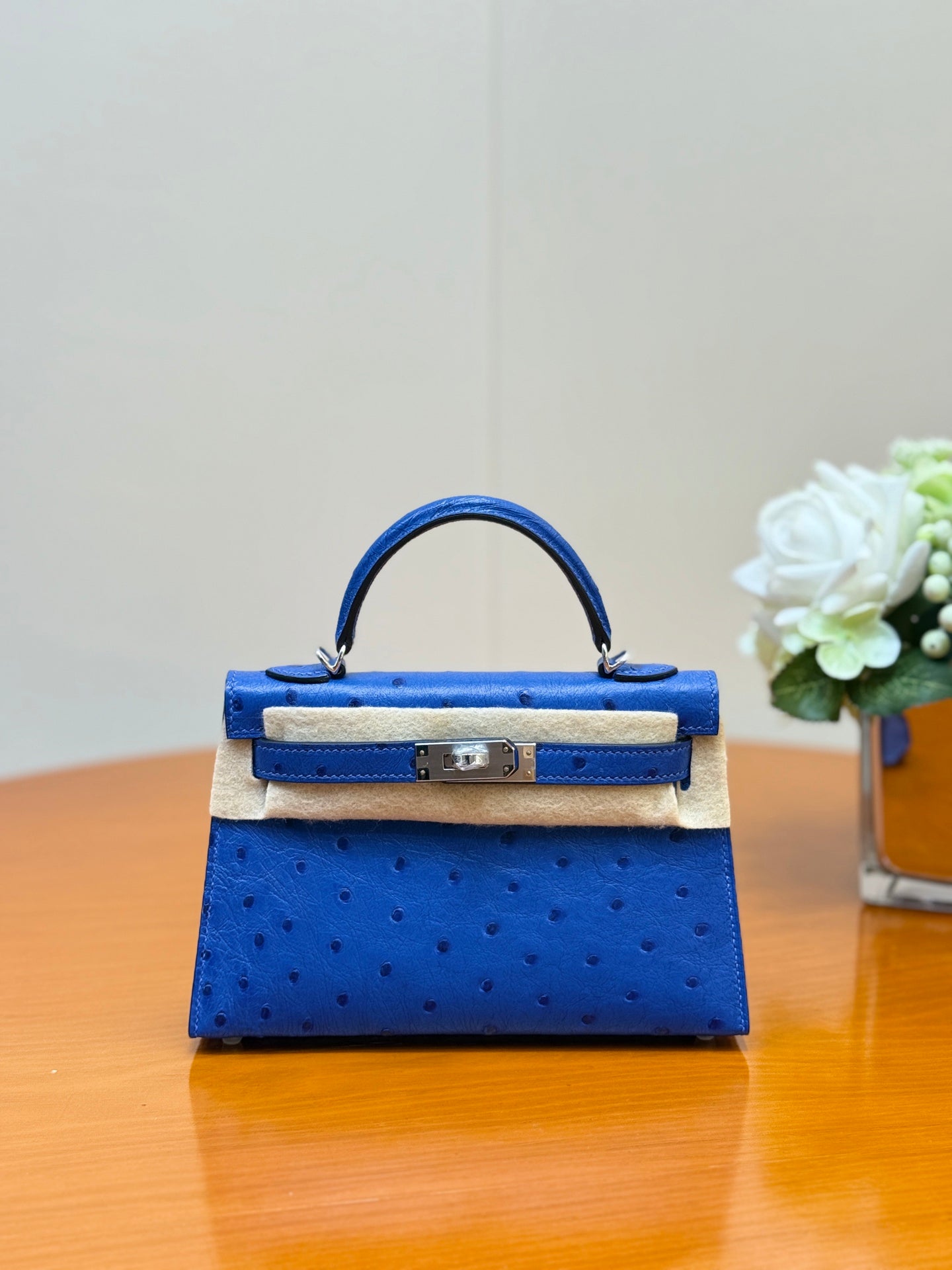 Hermes 2026 Mini Kelly Bag 19cm Ostrich Leather 284449