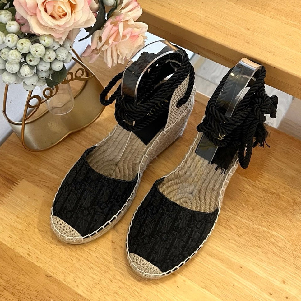 Dior 2026 Wedge Espadrille Canvas Straw 919957