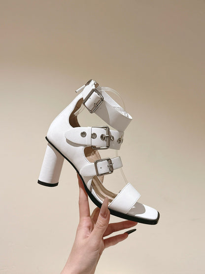 CD 25 Punk Heeled Sandal Lambskin with Leather Buckle 241953
