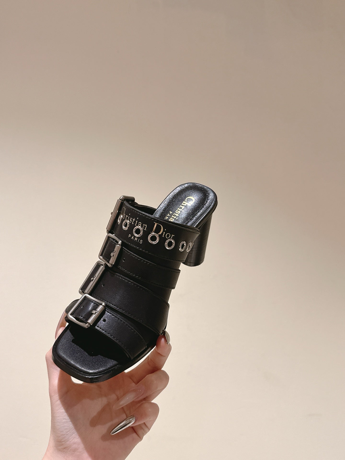 CD 26s High Heel Sandal 65 Black Lambskin 661541