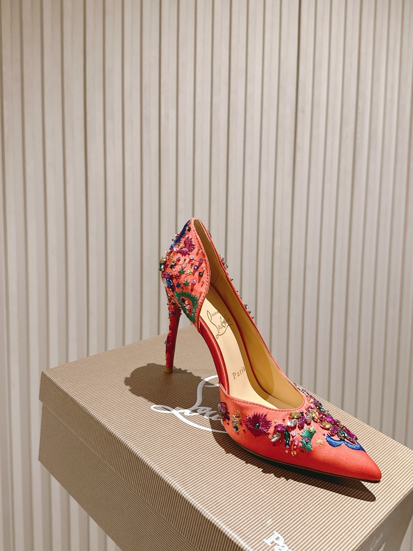 CL 25 Embellished Pumps Red Imported Original Special 346314